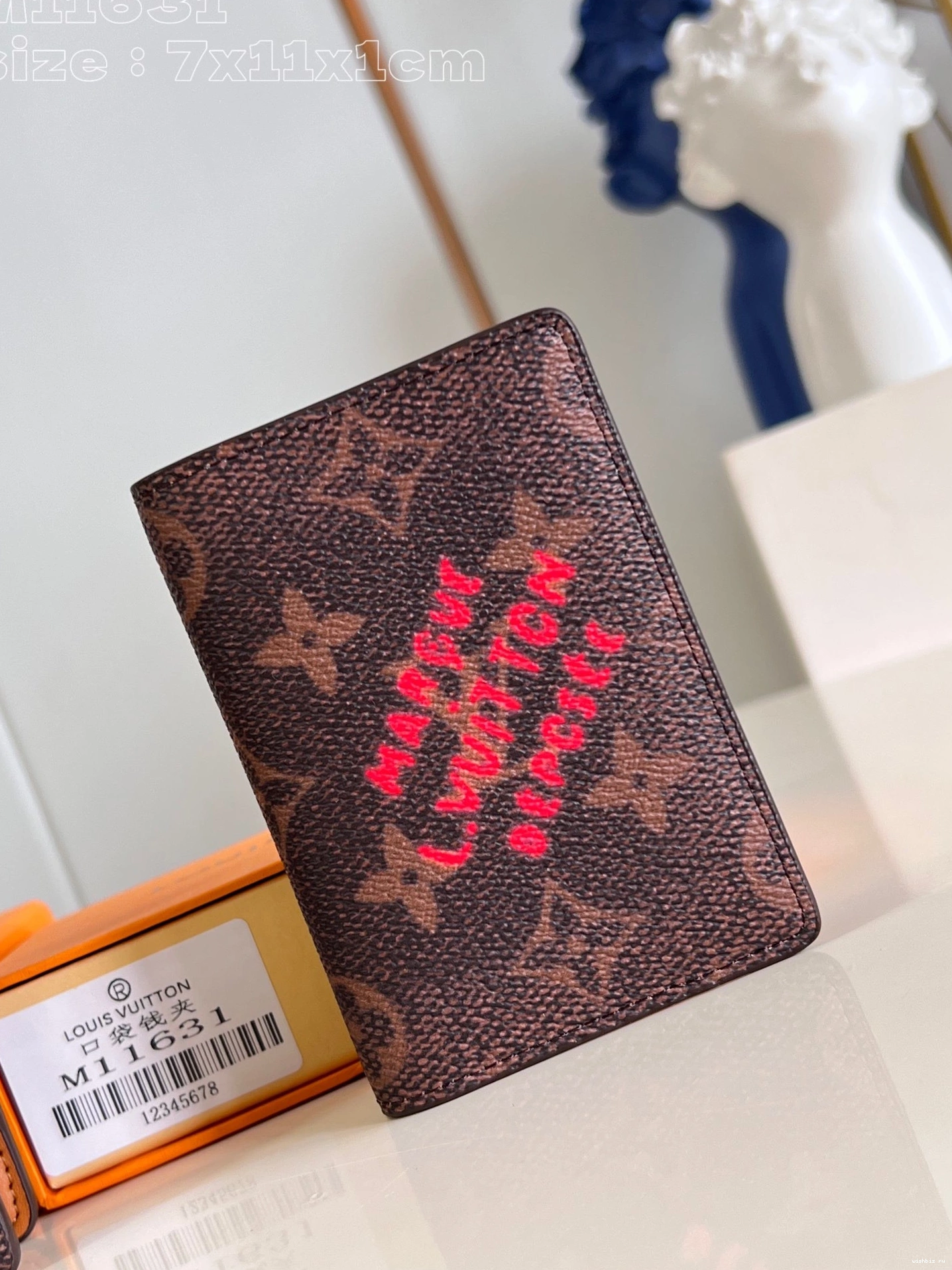 WIS Organizer-7.5*11.1*1 cm LOUIS Pocket VUITTON 0708